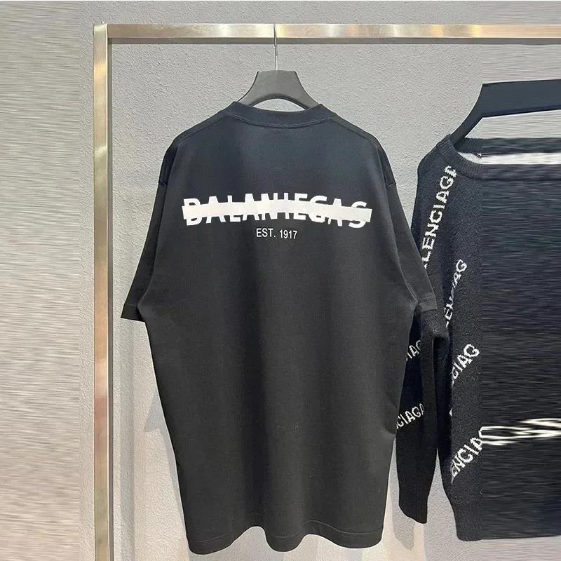 New Summer Luxury Brand T-shirt Men Tee Balaniegas Letter Pr