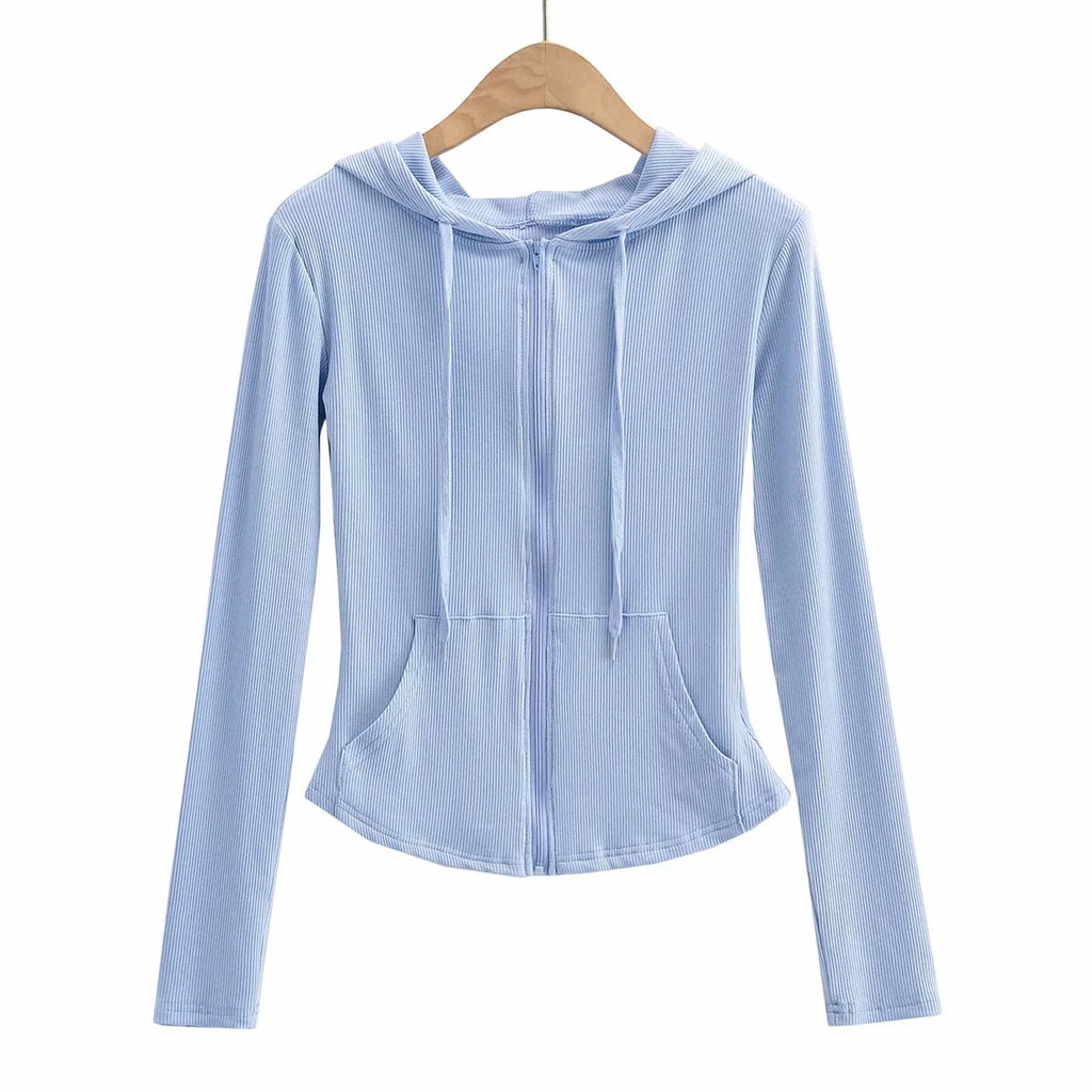 Women Hoodie Thin Section Zipper Cardigan