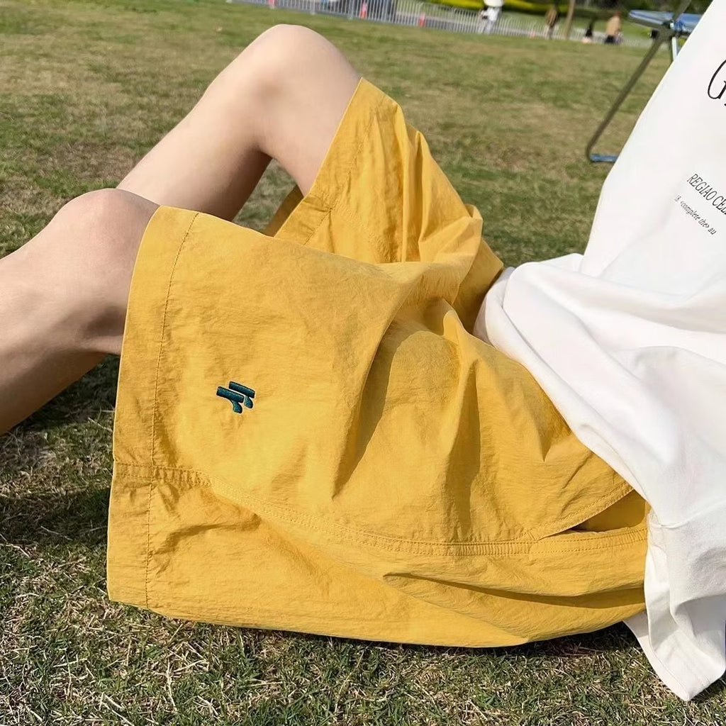 Men Beach Shorts Summer Ice Silk Quick-Drying Loose Casual