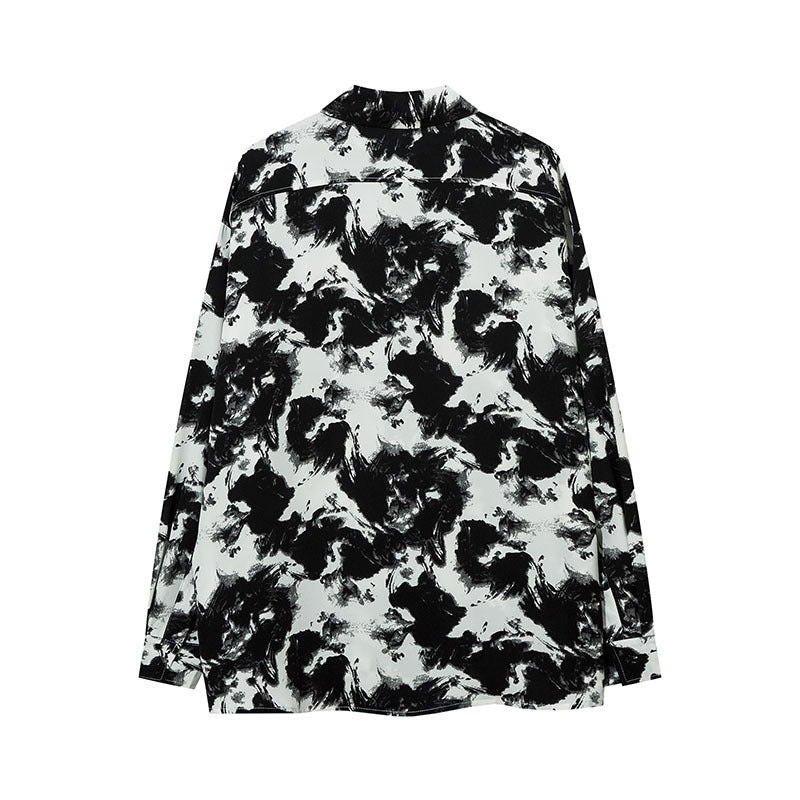 Long Sleeve Shirt Tie-Dyed Loose Shirt Thin Coat
