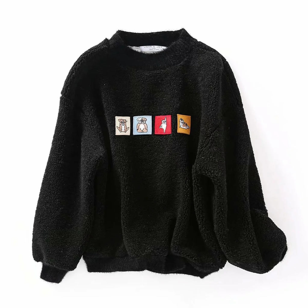 Women Hoodie plus Size Loose Small Figure Faux Cashmere