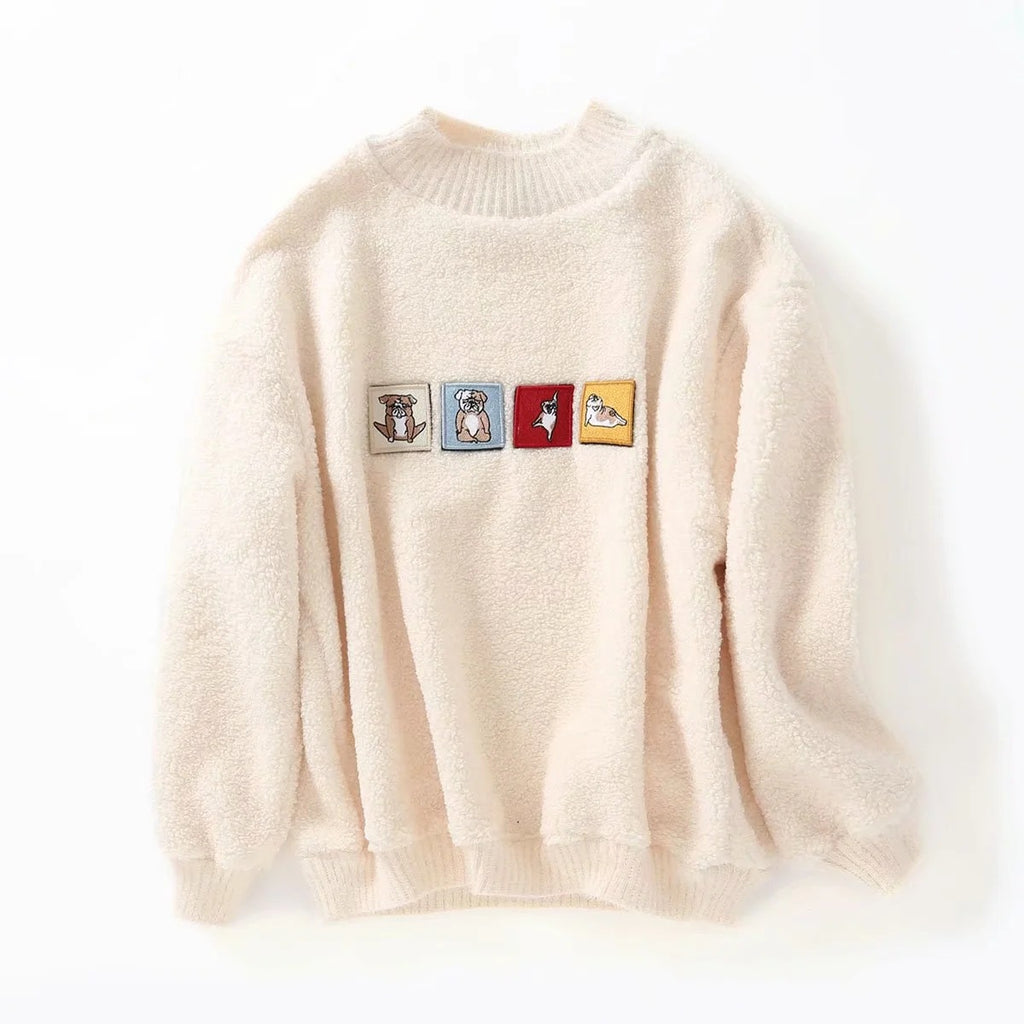 Women Hoodie plus Size Loose Small Figure Faux Cashmere