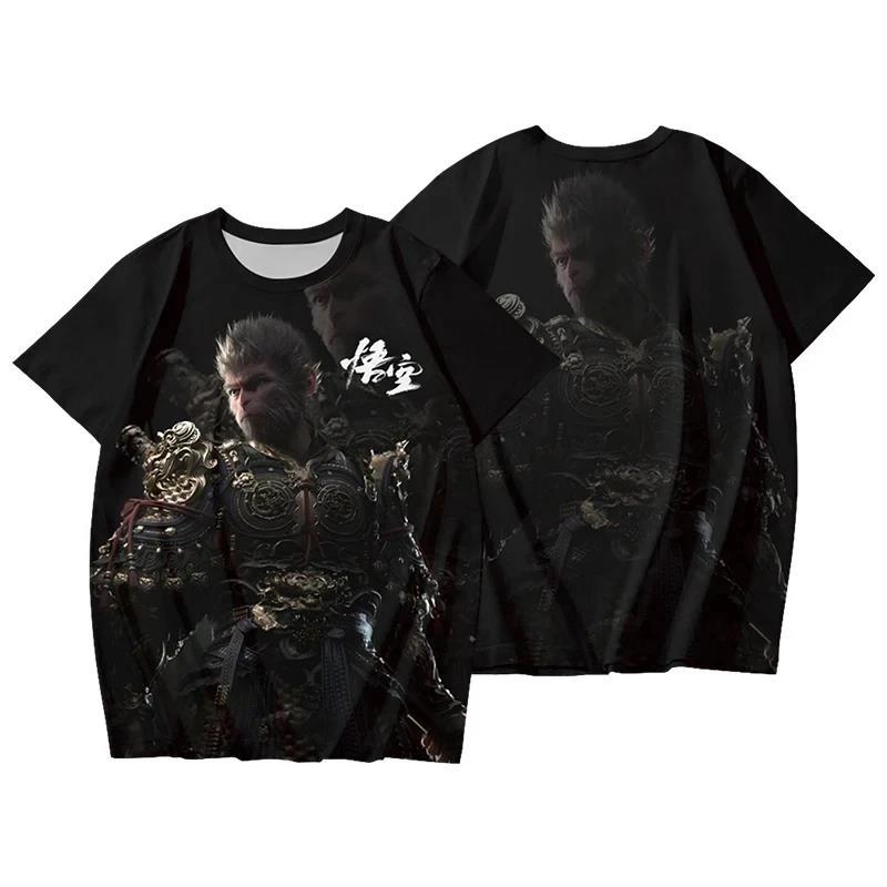 Black Myth Wukong Game T-shirt 3D Printed Short Sleeve
