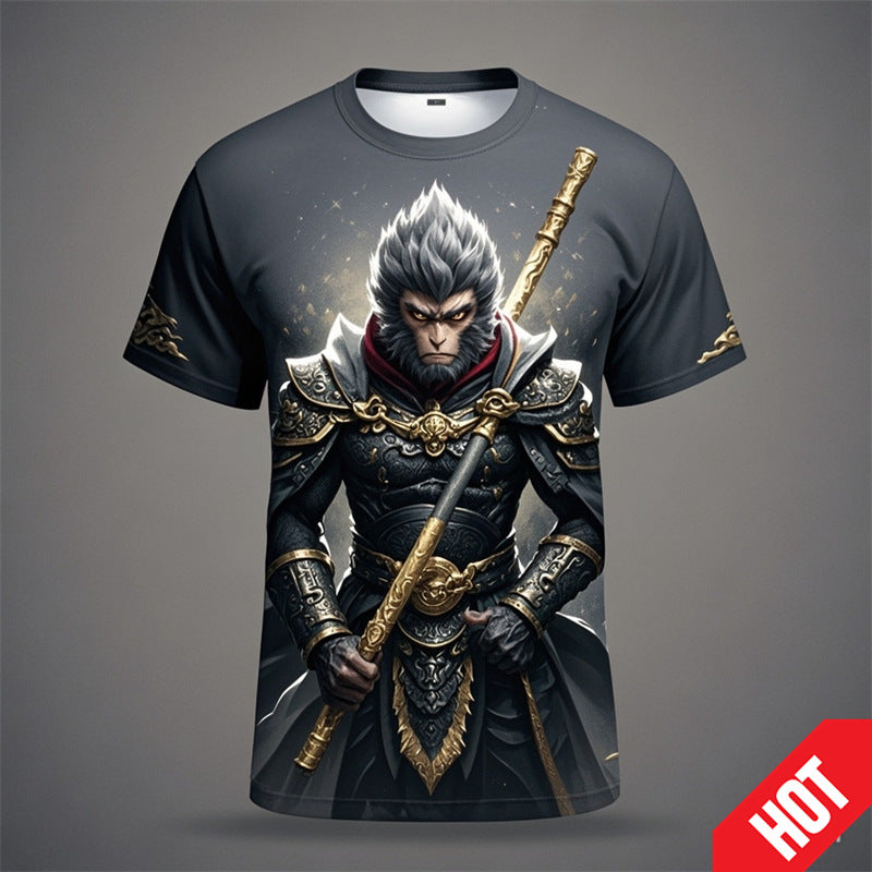 Novelty T Shirt For Men Shirt Black Myth Wukong Game 3D Print
