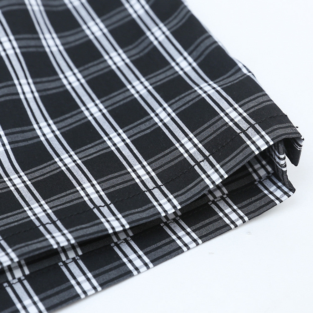 Men Shorts Plaid Casual Sports Shorts Punk Loose