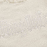 Men Sweater Simple Handmade Ripped round Neck Sweater Loose