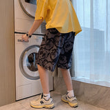 Men Beach Shorts Bear Print Summer Casual Loose Sports