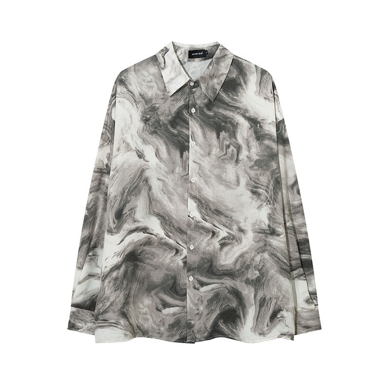 Long Sleeved Shirt Floral Full Printed Loose Thin