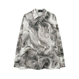 Long Sleeved Shirt Floral Full Printed Loose Thin