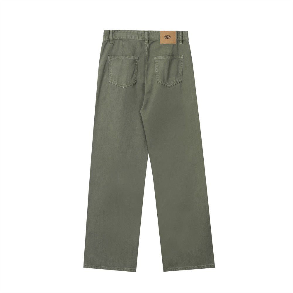 Men Jeans Solid Color Loose Trendy