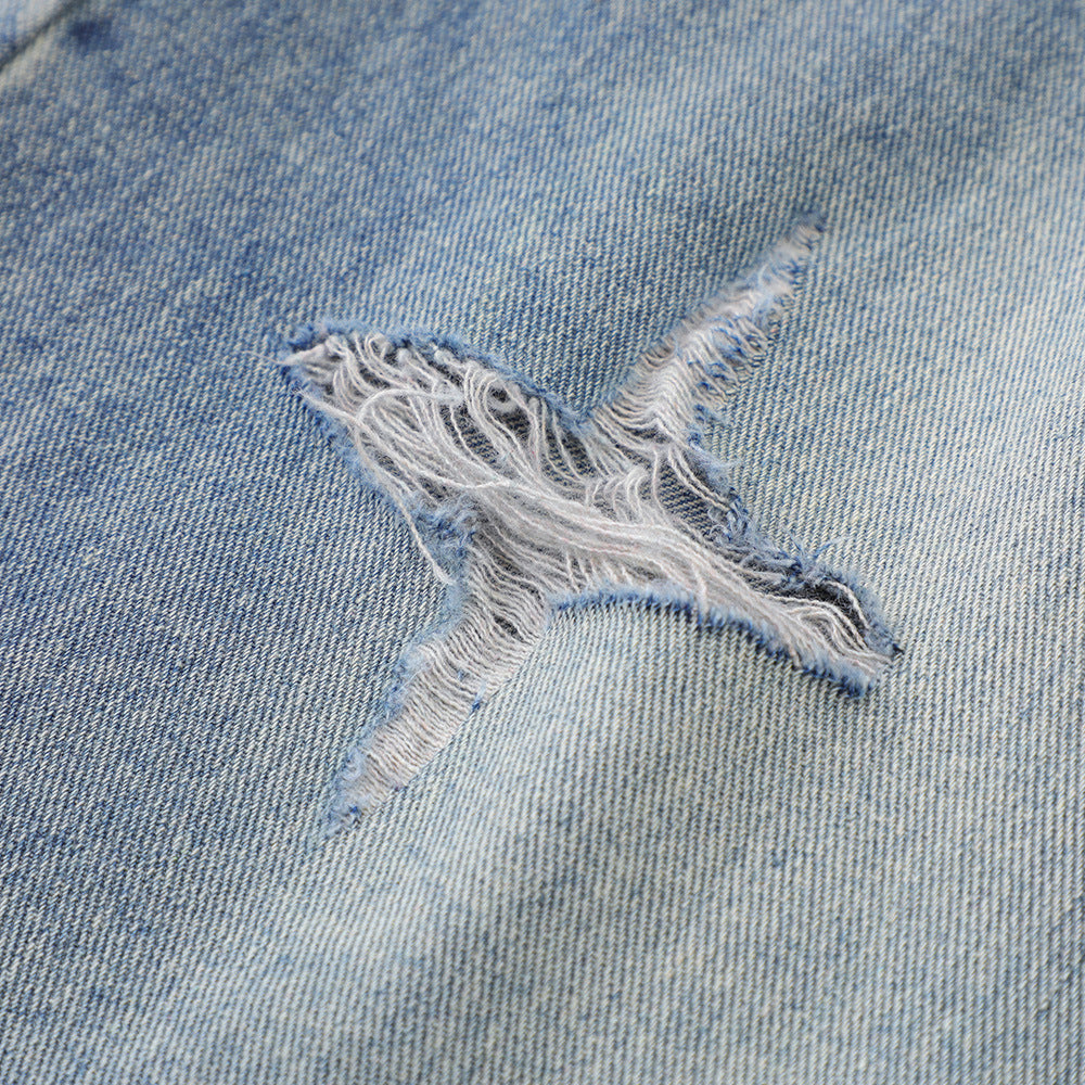 Men Shorts Cross XINGX Cut-out Denim Shorts