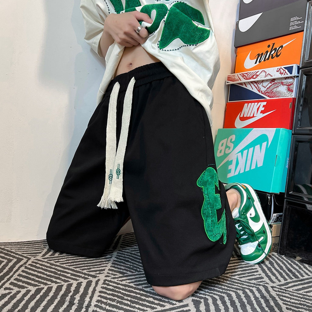 Men Beach Shorts Flocking Casual Loose