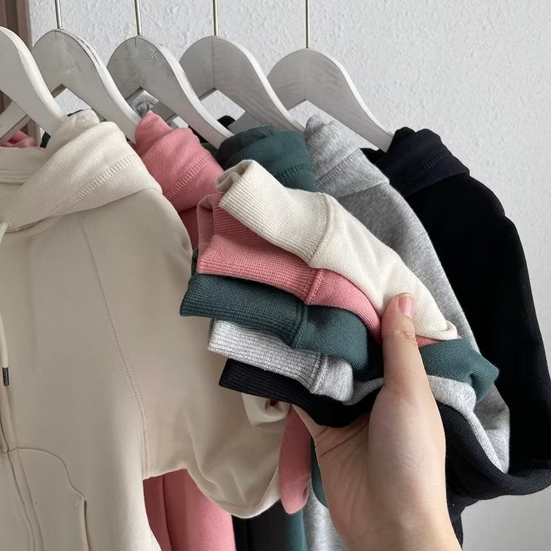 Women Hoodie College Style Casual Exercise Cardigan