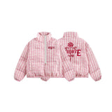 Unisex Coat Winter Plaid Cotton