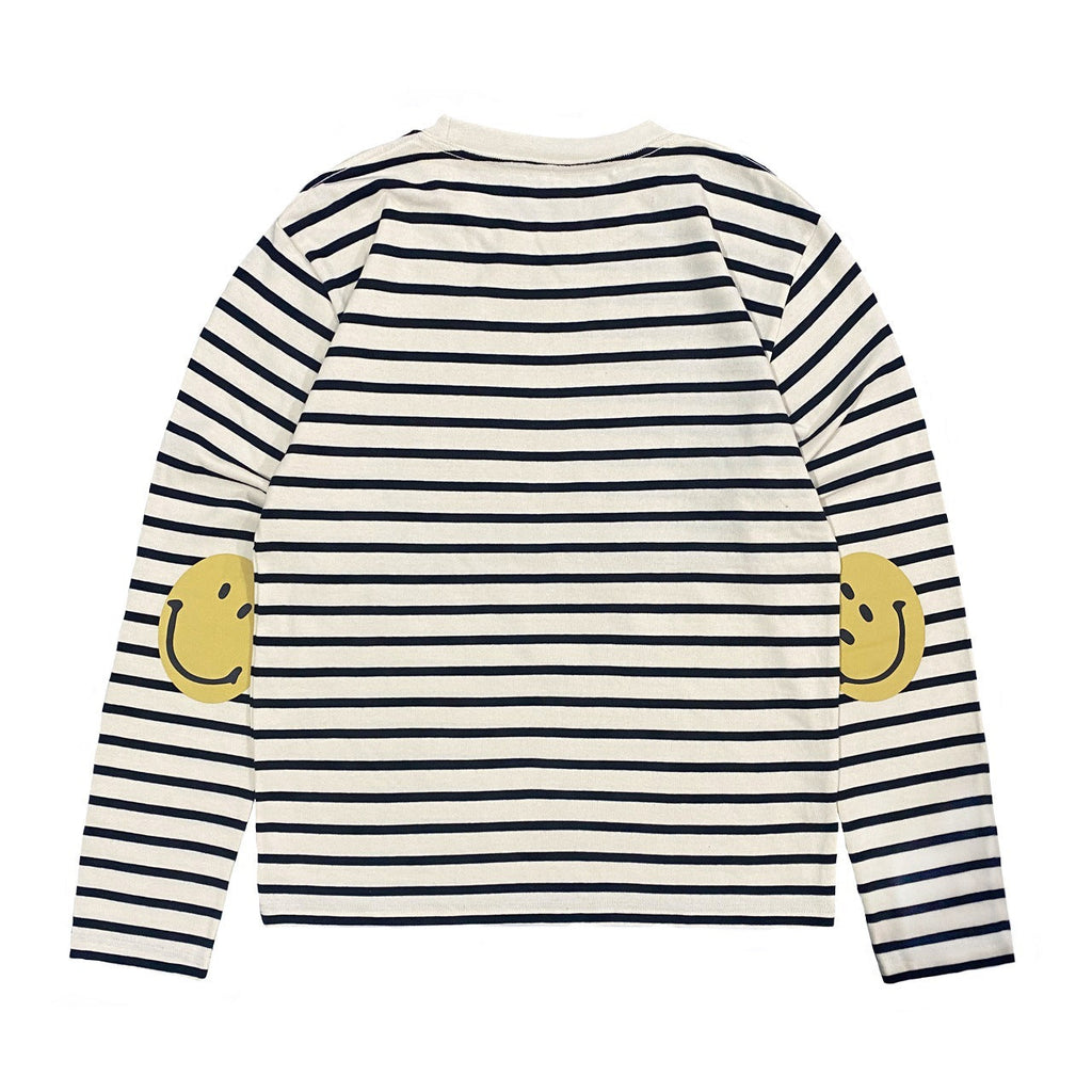 Kapital T Shirt Pingtian Hehong Arm Smiling Face Crew Neck Casual Cotton Striped Long Sleeved T-shirt