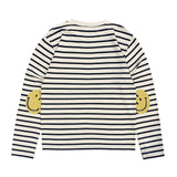 Kapital T Shirt Pingtian Hehong Arm Smiling Face Crew Neck Casual Cotton Striped Long Sleeved T-shirt