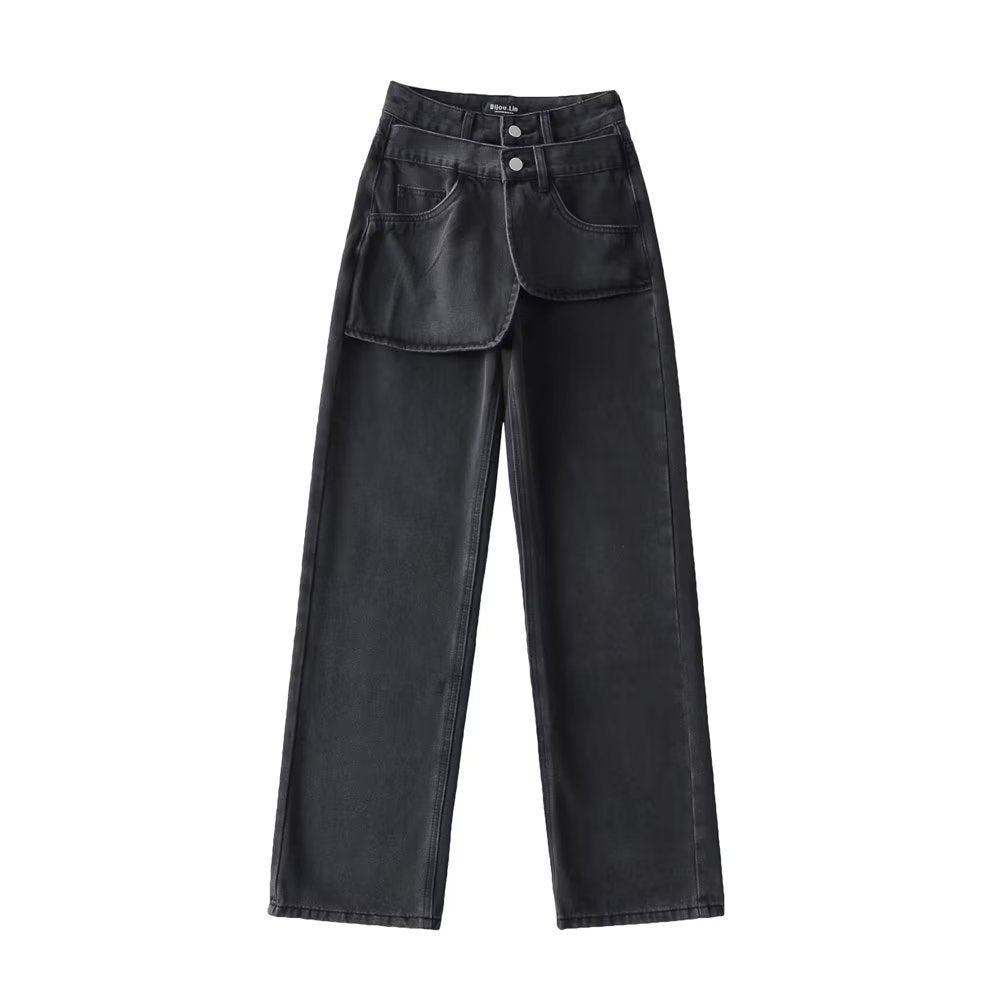 Women Jeans Loose Personality Design