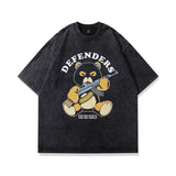 Men T-Shirt Bear Print Distressed