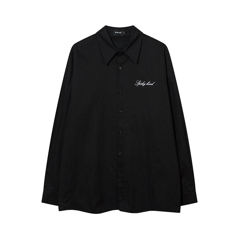 Long Sleeve Shirt Rose Embroidery Baggy Coat