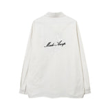 Long Sleeve Shirt Rose Embroidery Baggy Coat