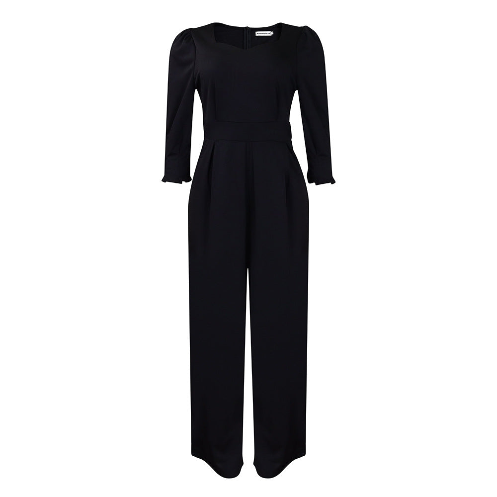 Women Co-Ords Beauty Clothing Winter Long Sleeve Solid Color Loose Jumpsuit