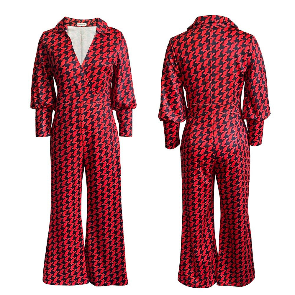 Women Co-Ords Spring Loose Elastic V-neck