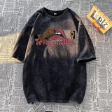 Men T Shirt Retro Heavy Distressed Casual plus Size