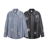 Long Sleeved College Style Denim Vintage
