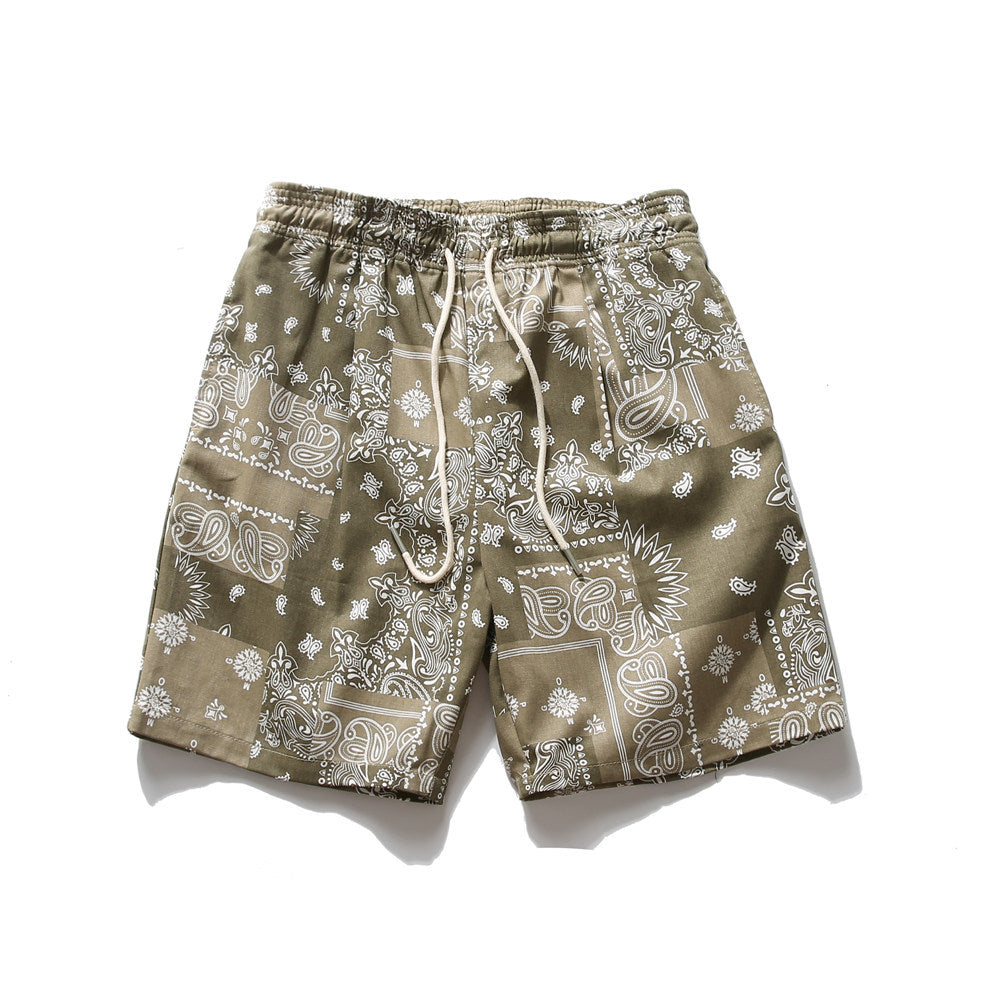 Men Shorts Paisley Shorts Loose Straight Trend Sports