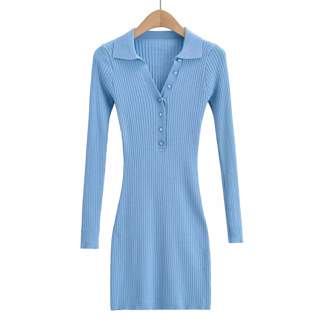 Women Dresses Slim Fit Knit One-Piece Top and Skirt