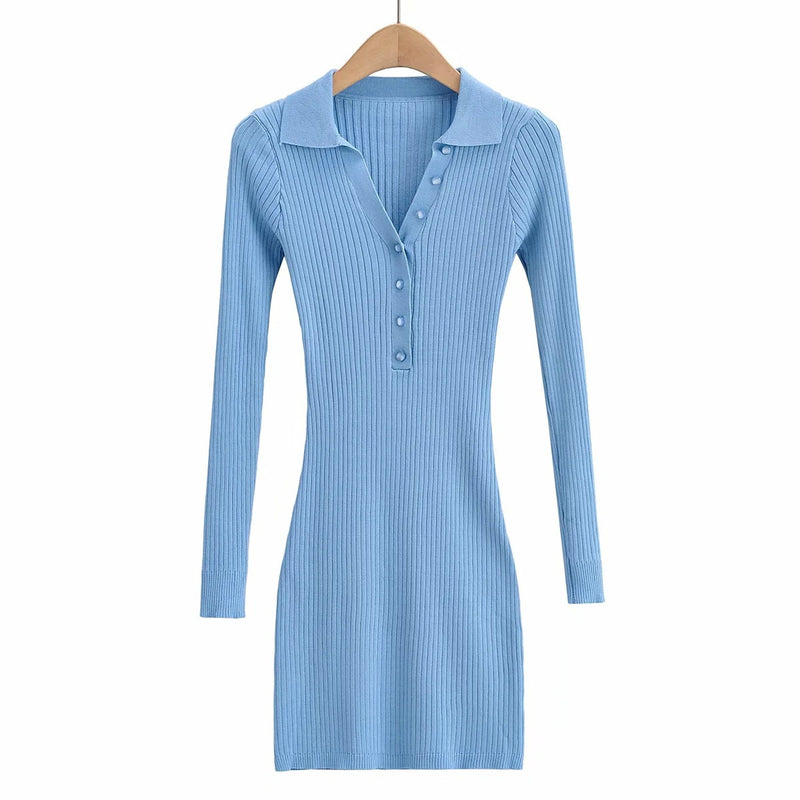 Women Dresses Slim Fit Knit One-Piece Top and Skirt