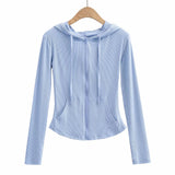 Women Hoodie Thin Section Zipper Cardigan