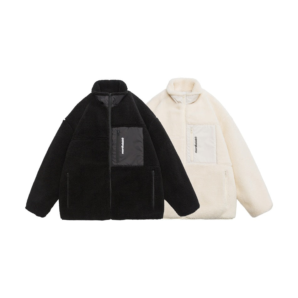 Unisex Coat Lambswool Loose Thick Winter