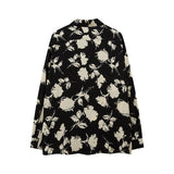 Long Sleeved Shirt Floral Full Printed Loose Thin