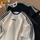 Men's T Shirt Summer Loose Casual Waffle