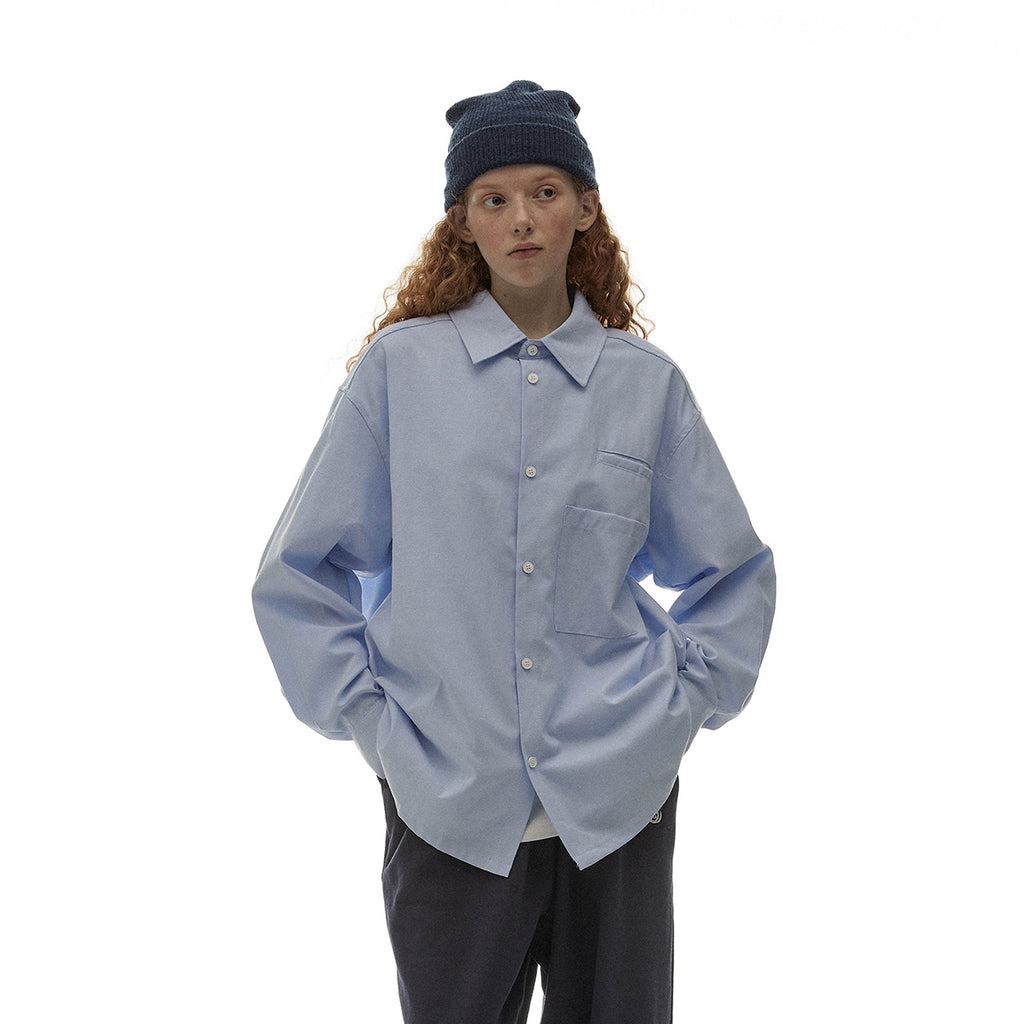 Unisex Shirt Vintage Oxford Loose Casual Long Sleeves Shirt