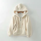 Women Hoodie Lamb Fur Fleece-lined Sports Casual Versatile