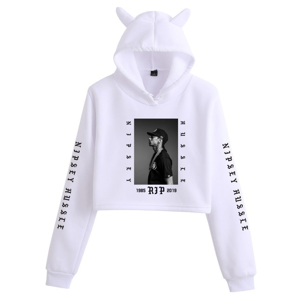 Nipsey Hussle Hoodie Rap Star Trendy Loose Cat Ears for Women