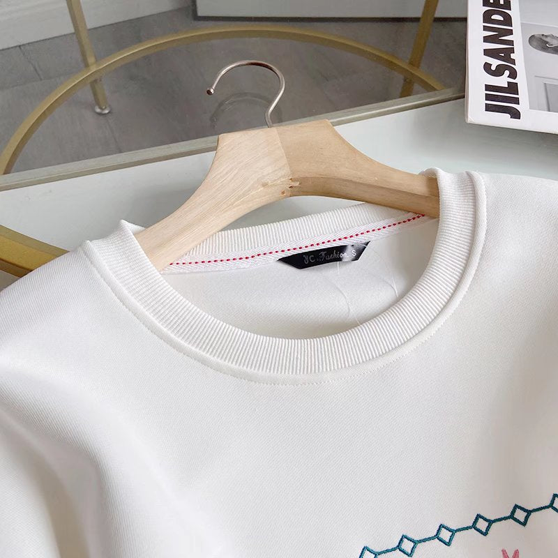 Women Hoodie College Style Embroidery Fashionable Jacket