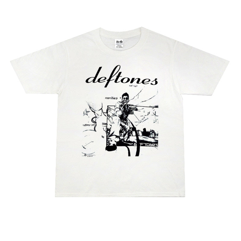 Rock Star T Shirt Deftones Sub-Tone Rap Print Pure Cotton Loose T-shirt Men's and Women's Fashion Short Sleeve