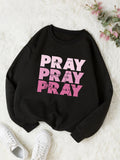 Women's Print Thermal Lined Crew Neck Loose Pullover Long Shirt