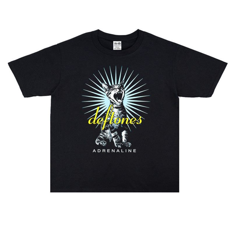 Rock Star T Shirt Deftones Sub-Tone Rap Print Pure Cotton Loose T-shirt Men's and Women's Fashion Short Sleeve