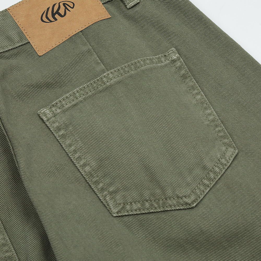 Men Jeans Solid Color Loose Trendy