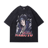 Men T-Shirt Retro Cartoon Printed Small Neckline