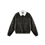 Unisex Coat Winter PU Leather Thickening