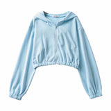 Women Hoodie Retro Loose-Fitting Cropped Casual