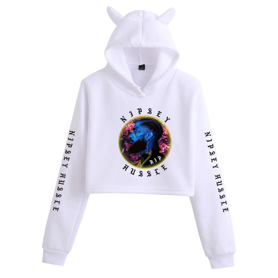 Nipsey Hussle Hoodie Rap Star Trendy Loose Cat Ears for Women