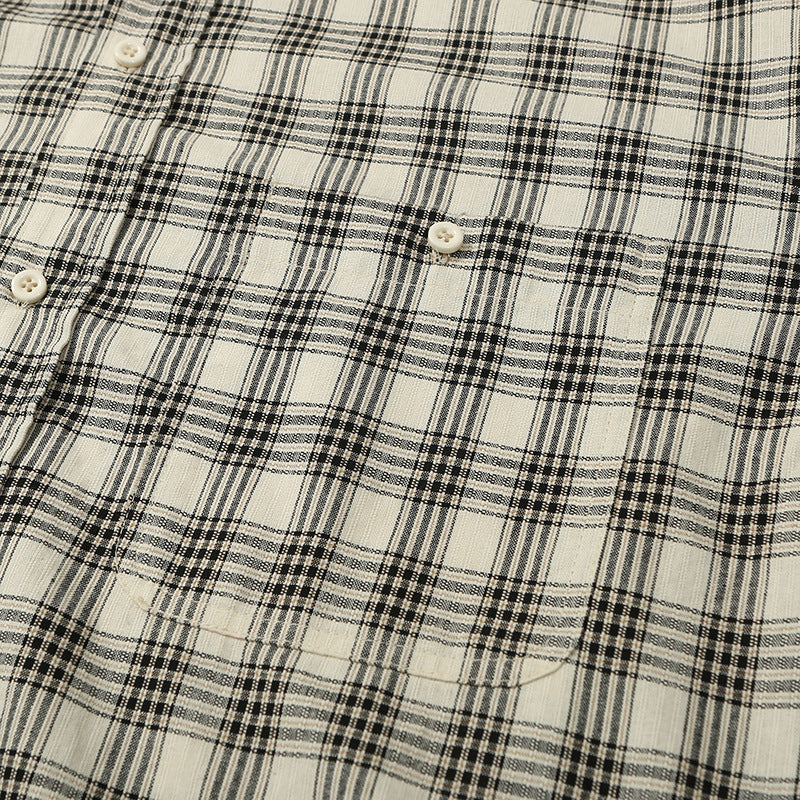 Unisex Shirt Casual All-Matching and Handsome Loose Plaid Shirt