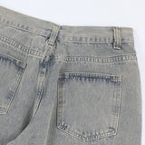 Men Jeans Ripped Embroidery Loose