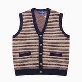 Men Sweater Vest Men's Waistcoat V-neck Towel Vest Spring and Autumn Ins